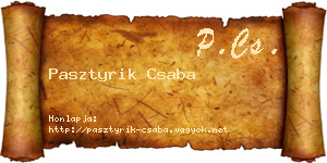 Pasztyrik Csaba névjegykártya